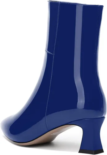 Miniatura 7 de NUMALEO Botas altas de tacón bajo grueso para mujer, con puntera puntiaguda, con cremallera, de 2 pulgadas