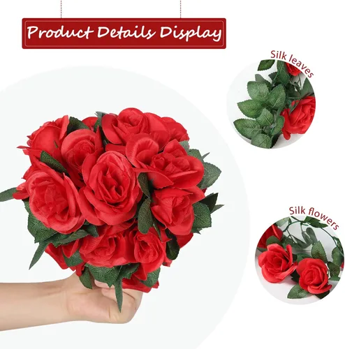 Miniatura 6 de Syhood Guirnalda de rosas artificiales, enredaderas y hojas, pancartas colgantes, guirnalda floral falsa para boda, arco, ceremonia, hogar, jardín