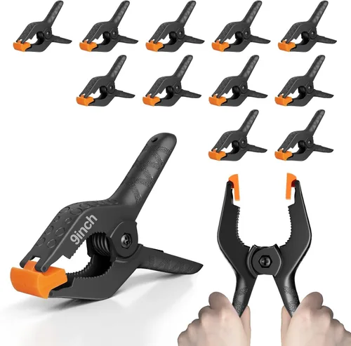 Miniatura 10 de EMART Paquete de 12 abrazaderas de resorte resistentes de plástico de 4.5 pulgadas, abrazaderas profesionales grandes para soporte de telón de negro