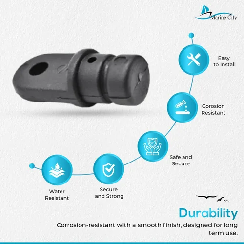 Miniatura 4 de MARINE CITY Black Nylon Bimini Top Eye End Cap, Round Inside Eye End, Lightweight, Outer Diameter, Ideal for Marine, Boats, Yachts, Ships, and
