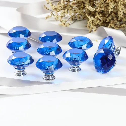Miniatura 5 de CZC Home - 10 perillas de vidrio de diamante con asa tractora para gabinetes, armarios, cajones, cómodas, libreros, guardarropas