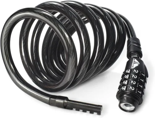 Miniatura 8 de MARQUE Cable de bloqueo de bicicleta de combinación de 3/8 pulgadas (5 pies, 10 pies, 15 pies, 25 pies) de bloqueo de combinación reiniciable, cable