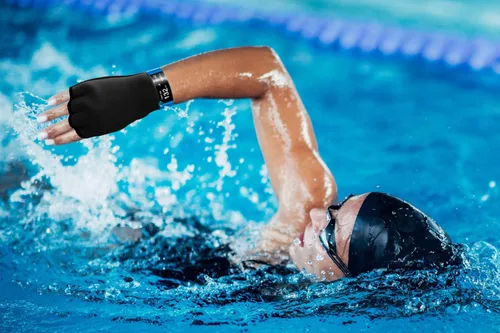 Miniatura 5 de Guantes de natación con malla acuática – Aumenta el fitness y el entrenamiento, remos de resistencia para hombres, mujeres y niños – Mejora