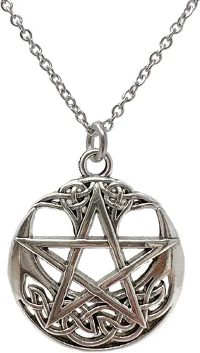 Collar de estrella de protección celta, sanación mágica, amuleto de bruja pagana, pentagrama, pentagrama, joyería para mujer