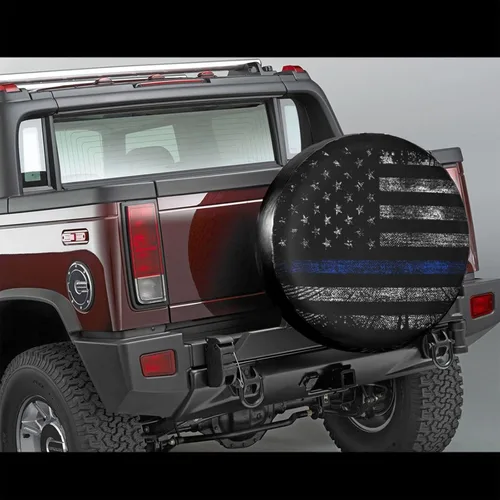 Miniatura 2 de Blue Line American - Funda protectora para neumáticos de repuesto, a prueba de polvo, para remolque, caravana, muchos vehículos, 14 pulgadas