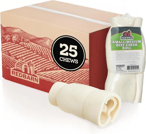 Miniatura 11 de Redbarn Pet Products Rollos de mejillas de res totalmente naturales para perros, mejillas de vaca sin granos, ricos en colágeno, disponibles