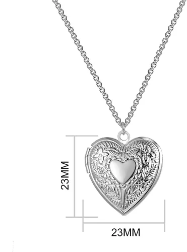 Miniatura 6 de Philip Jones Medallón de corazón chapado en plata, chapado en plata, No es una piedra preciosa