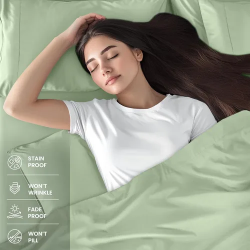 Miniatura 90 de Utopia Bedding Juego de sábanas Queen – Sábanas de 4 piezas para cama tamaño Queen, microfibra suave y transpirable, incluye 1 sábana bajera, 1 Gris
