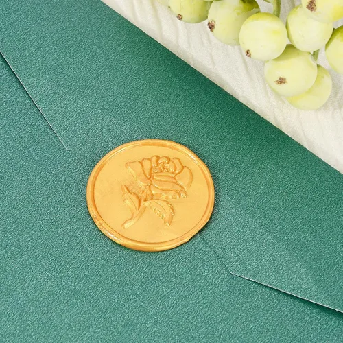 Miniatura 4 de 20 mini pistolas de pegamento de cera de sellado, palitos de cera de sellado, ideales para invitaciones de boda, cartas, sobres, tarjetas y Oro