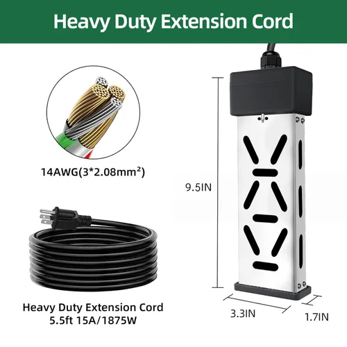 Calentador de agua de inmersión de 1800W, mini calentador portátil de piscina, calentador de balde, termostato ajustable, pantalla de temperatura en