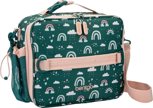 Bentgo - Bolsa de almuerzo para niños, duradera, con doble aislamiento para niños de 3 años en adelante; contiene lonchera, botella de agua y Verde