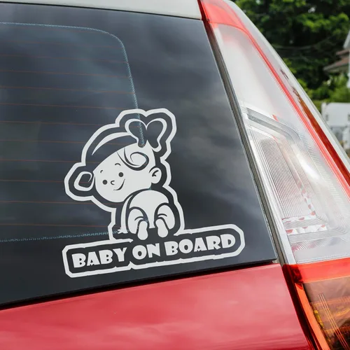 Miniatura 11 de Cartel de bebé a bordo – Divertido adhesivo para automóviles – Mantén a tu pequeño seguro con esta calcomanía de bebé en coche – Adhesivo