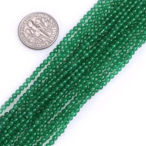 Miniatura 105 de JOE FOREMAN Cuentas redondas de piedra natural de jade de Taiwán verde de 0.315 in para fabricación de joyas, cuentas de 15 pulgadas, piedras Jade