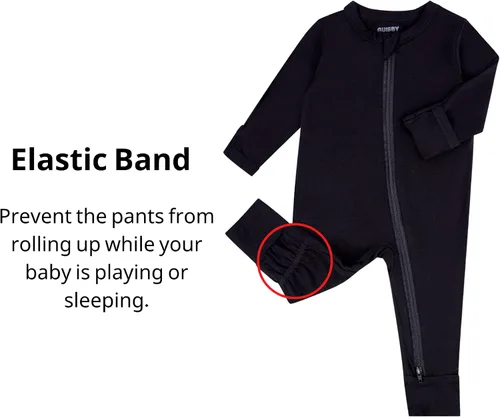 Miniatura 3 de GUISBY Mameluco sin pies para bebé, pijama de rayón con cremallera de 2 vías con manga larga