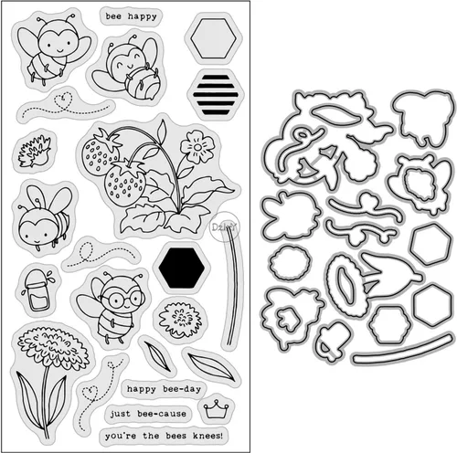 Miniatura 26 de DzIxY Bear Hedgehog Seal Fox Sellos transparentes y troqueles de corte de metal para hacer tarjetas, kit de papel para álbumes de recortes, 29