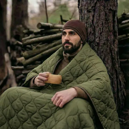 Miniatura 5 de LOOGU Manta Camuflaje Impermeable Aislante Forro de Poncho para Camping al Aire Libre, Senderismo, Caza, Supervivencia, Mochileros, Picnic Oliva
