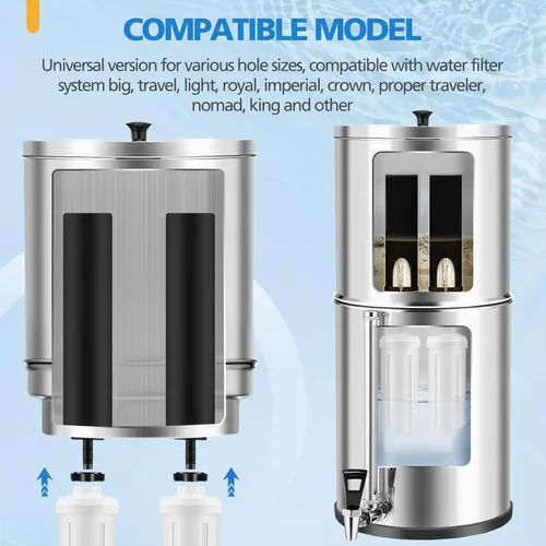 Miniatura 4 de Filtro de agua de repuesto compatible con Berkey, filtros BB9-2 y filtros de fluoruro PF-2 compatibles con Berkey Big, Light, Imperial, Travel