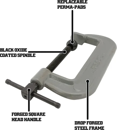 Miniatura 3 de Wilton Brute Force C-Clamp, apertura de mandíbula de 2-15/16 pulgadas, garganta de 2 pulgadas, serie 100 (modelo 103)
