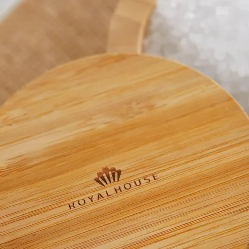 Miniatura 4 de RoyalHouse Soporte para sal y pimienta de bambú natural de 6 onzas con tapa de bambú, bodega de sal con tapa giratoria magnética, caja
