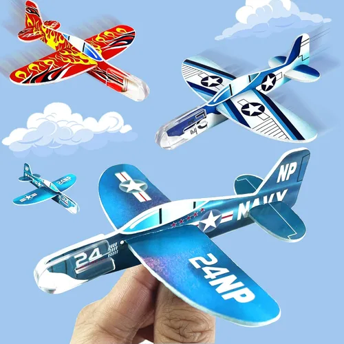 Miniatura 4 de XIPEGPA 60 piezas de aviones planeadores a granel de juguete para niños, juguetes de avión de papel para fiesta de cumpleaños, bolsas de regalo
