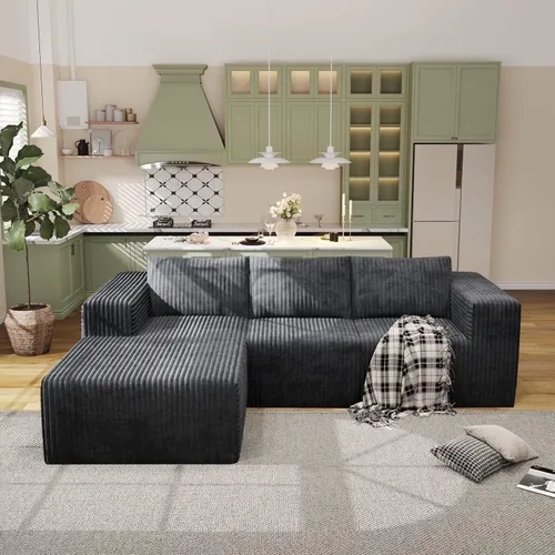 Miniatura 26 de Sofás modulares de pana otomana de 28.74 pulgadas para sala de estar, taburetes de sofá sin hueso, no requiere montaje, sofá profundo en una caja