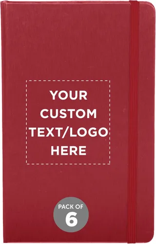 Miniatura 10 de DISCOUNT PROMOS Diarios personalizados de tapa dura con banda elástica de colores, paquete a granel personalizado, perfecto para la escuela