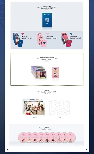 Miniatura 2 de JYP Ent. Twice - Signal [B ver.] (4º Mini álbum) CD+88p Photobook+1Photocard+1Photocard+1 Foto Especial+1 Foto+Juego de tarjetas de fotos extra