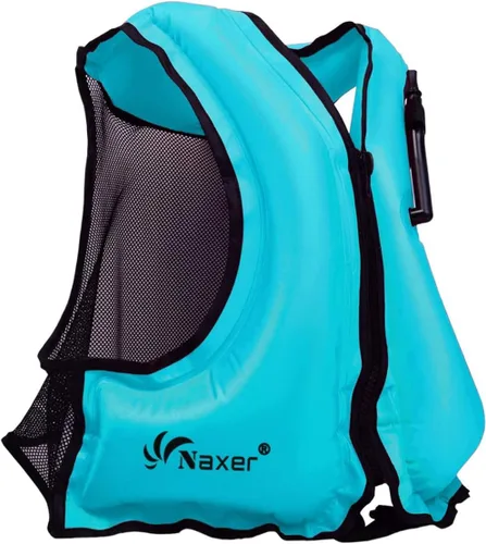 Miniatura 10 de NAXER Chaquetas inflables de flotabilidad, chalecos de esnórquel para adultos, kayak, kayak, esnórquel, traje de esnórquel de 90 a 200 libras, fácil