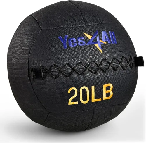 Miniatura 11 de Yes4All Bola de pared, bola de arena de hierro con peso de cuero suave para ejercicio multifuncional dinámico, 6 libras - 30 libras