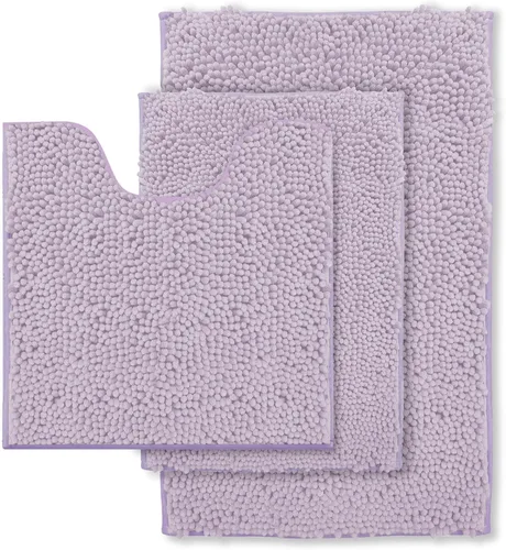 Miniatura 12 de Alfombra de baño azul, súper suave, antideslizante, lavable a máquina, se seca rápidamente, juego de baño ultrasuave de 3 piezas cian-azul