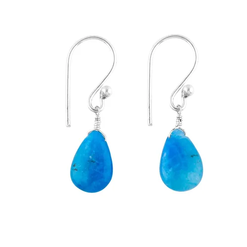 Miniatura 89 de Aretes de aro de cristal afganita natural Piedras afganas de alto grado Aretes chapados en plata Gota lisa Joyas de piedras preciosas hechas