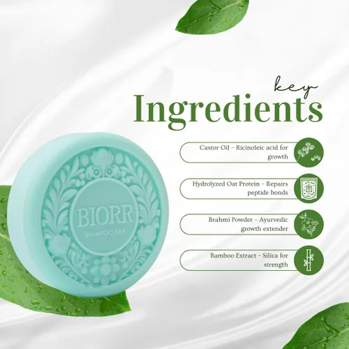 Miniatura 3 de BIORR Barra de champú desintoxicante para el cuero cabelludo, limpieza profunda aclarante con arcilla de caolín y aceite de ricino, elimina