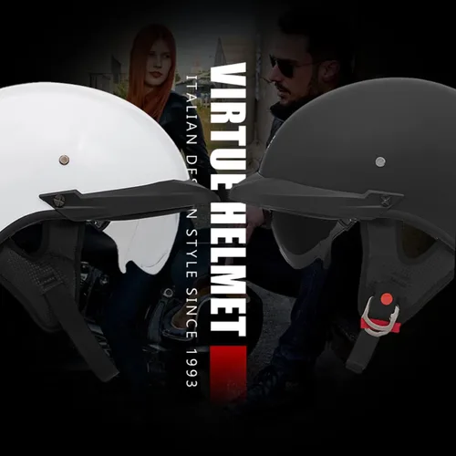 Miniatura 6 de Casco medio de motocicleta con visera para motocicleta para hombres y mujeres, casco para adultos, patinetas, vehículos todo terreno, cruceros