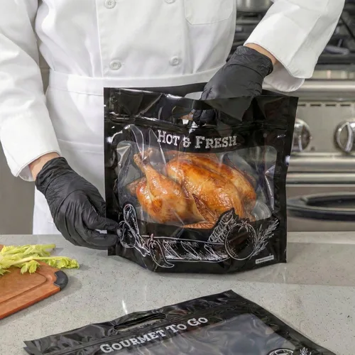 Miniatura 5 de Restaurantware - Bolsas de plástico para entrega de alimentos de 12.7 x 5.7 x 10.4 pulgadas, bolsas calientes para entrega de alimentos, ventana