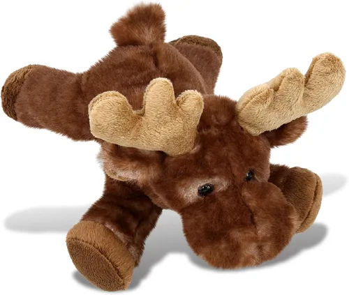DolliBu - Peluche de alce ponedor, suave peluche abrazable, adorable regalo de vida silvestre para niños y adultos, 9.5 pulgadas