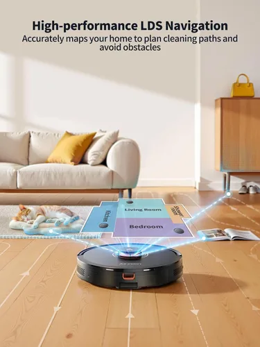 Miniatura 2 de Robot aspirador y fregona, aspirador robot autovaciante con succión de 5000 Pa, navegador láser con aspiradoras robóticas de mapeo inteligente