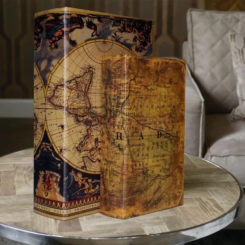 Miniatura 3 de Juego de 2 cajas decorativas en forma de libro, cajas de almacenamiento para baratijas y recuerdos, caja de almacenamiento en forma de libro
