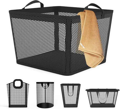 Miniatura 9 de NPET Cesta de lavandería plegable de 27 litros con material impermeable de PEVA, bolsa de almacenamiento para ropa, dormitorio y hogar Bandera