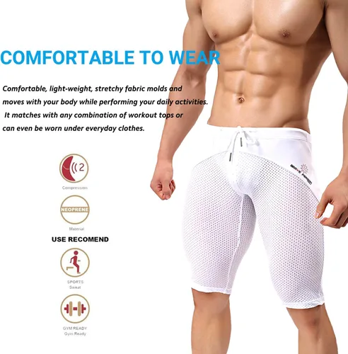 Miniatura 5 de MIZOK Pantalones cortos de entrenamiento de malla de secado rápido para hombre