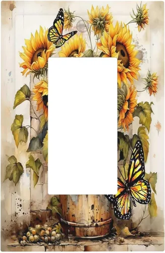 Miniatura 114 de Cubiertas Decorativas de Tomacorrientes Estilo Gótico Cuervo Flores Púrpuras 1 Gang Interruptor de Luz Simple Basculante Placa Cubierta Placas