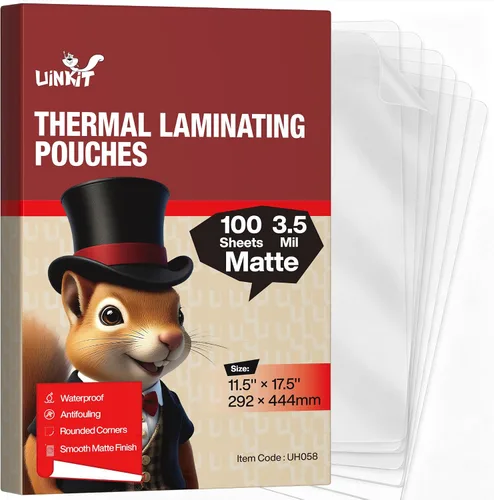 Miniatura 12 de Uinkit 3.5Mil 100Pack Hojas de Laminación Transparentes, Tamaño Menú, Bolsas de Laminado de 11.5 x 17.5 Pulgadas, Protector para Papeles
