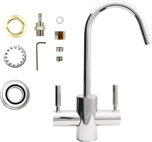 Miniatura 4 de APEC Grifo dispensador de agua potable de ósmosis inversa instantánea fría y caliente cromado (Westbrook Faucet-HC-WST-cm)