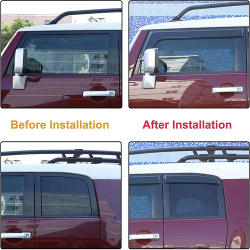 Miniatura 6 de Protectores de lluvia para ventana lateral de automóvil, deflectores compatibles con Toyota FJ Cruiser 2007-2021 para ventana de canal delantero