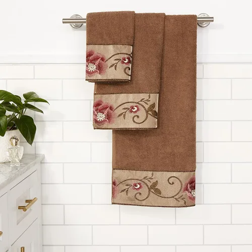 Miniatura 5 de Popular Bath Toallas de baño, colección Larissa, juego de 3 piezas, diseño rosa