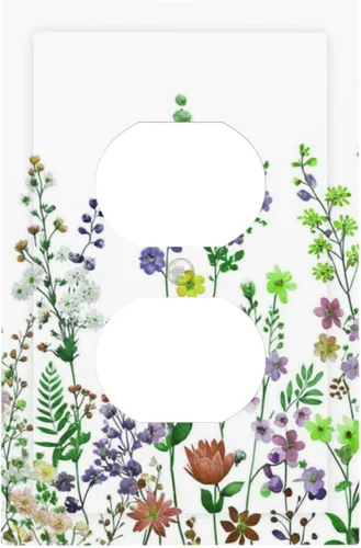 Miniatura 118 de Cubierta de Interruptor de Luz de 1 Gang con Flores Silvestres Bohemias, Hierbas, Floral, Decorativa, Planta Botánica, Naturaleza, Acuarela, Placa