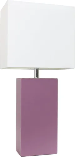 Lámpara de mesa de cuero auténtico y elegante diseño moderno., LT1025-PRP, 60.0watts, 110 volts