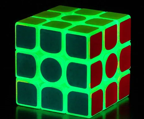 AMAZA - Cubo de velocidad fluorescente 3 x 3, verde luminoso, plástico, rompecabezas, 1 juego, 1 unidad, 1 unidad, adulto