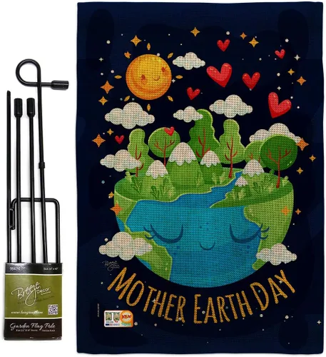 Miniatura 15 de Breeze Decor - Bandera inspiradora de la madre tierra para jardín, colección de expresión, planeta, paz, medio ambiente, concienciación, pequeño