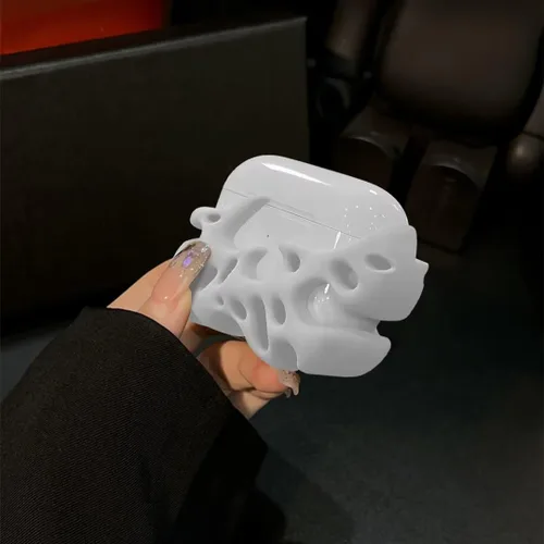 Miniatura 7 de Funda compatible con AirPods Pro 2, funda única de silicona suave 3D para AirPods Pro 2ª/1ª (2022/2019) (blanco)