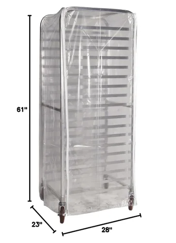 Miniatura 2 de Winholt SRC-58/3Z cubierta para estantería para charolas de pan, plástico muy resistente, 3 cierres, 23 pulgadas de ancho x 25 pulgadas de largo x